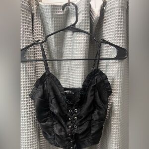 SHEIN lace up crop top